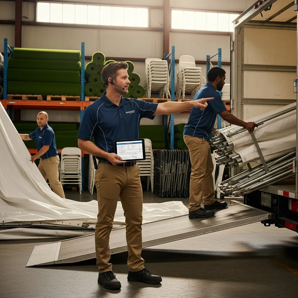 James Chen, Operations Manager ensuring seamless delivery and setup of event rentals